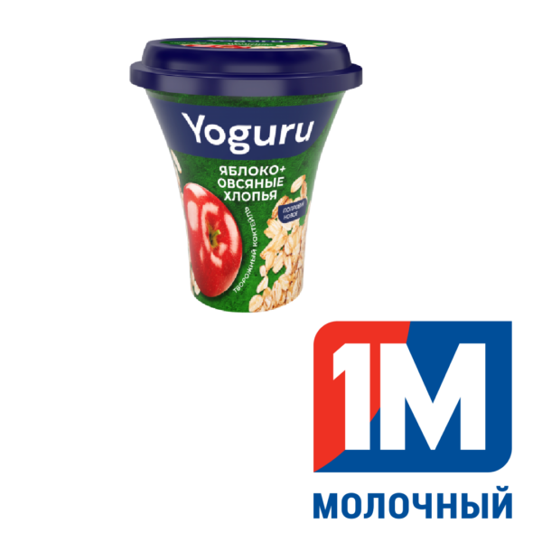 Коктейль творожный Яблоко + овсяные хлопья