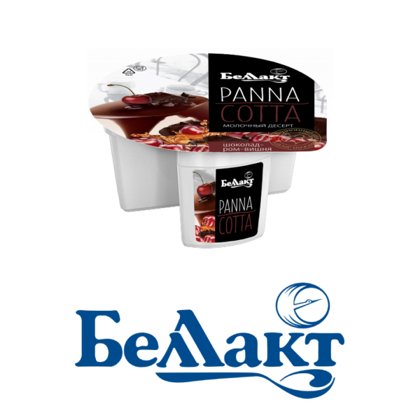 Десерт "Panna Cotta" с наполнителем «Шоколад-ром-вишня»