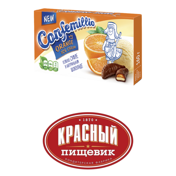 Конфеты ТМ Confemillio "Co вкусом апельсина и пломбира"