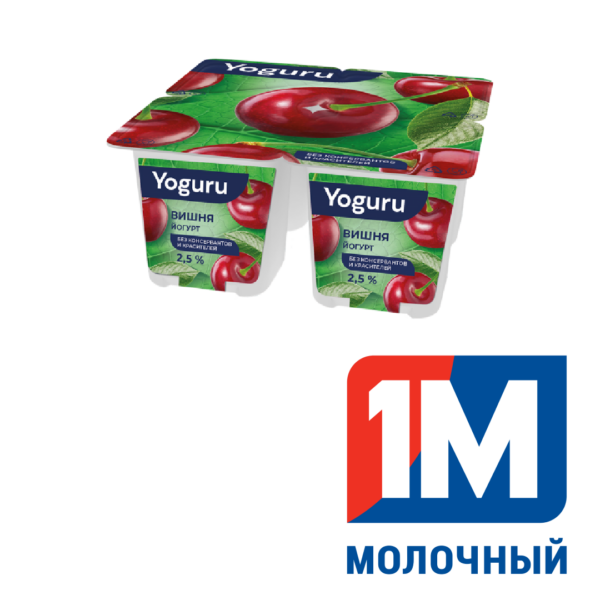 Йогурт 2,5% 125 г с наполнителем "вишня"